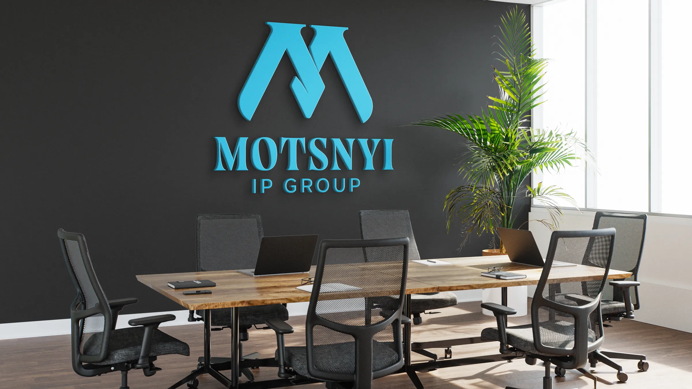 Mockup logotipa na zidu sale za sastanke